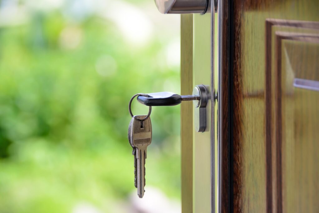 key in a door lock property owners insurance